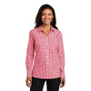 Port Authority Women's Rich Red/White Broadcloth Gingham Easy Care Shirt
