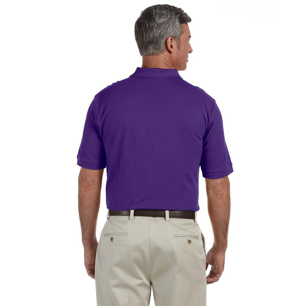 Harriton Men's Team Purple 6 oz. Ringspun Cotton Pique Short-Sleeve Polo