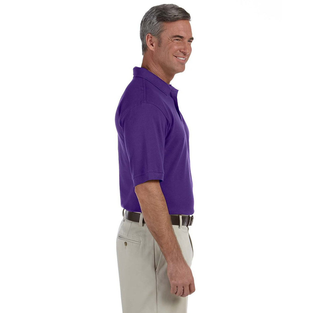 Harriton Men's Team Purple 6 oz. Ringspun Cotton Pique Short-Sleeve Polo