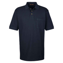 Harriton Men's Navy 6 oz. Ringspun Cotton Pique Short-Sleeve Pocket Polo