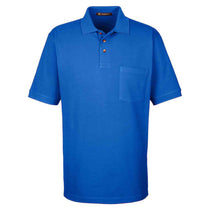 Harriton Men's True Royal 6 oz. Ringspun Cotton Pique Short-Sleeve Pocket Polo
