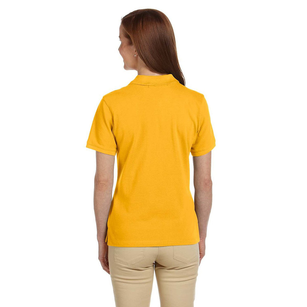 Harriton Women's Sunray Yellow 6 oz. Ringspun Cotton Pique Short-Sleeve Polo