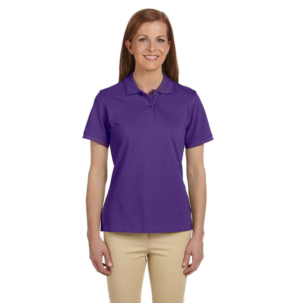 Harriton Women's Team Purple 6 oz. Ringspun Cotton Pique Short-Sleeve Polo