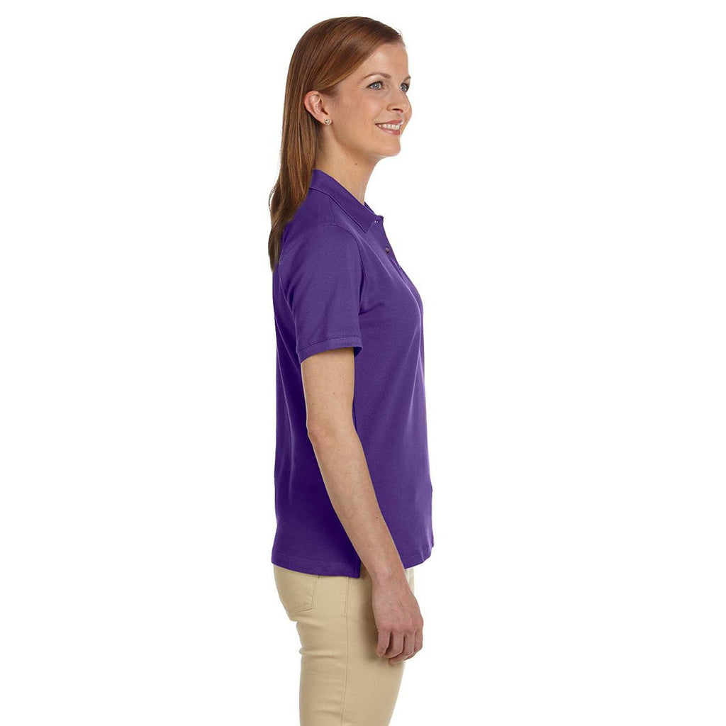 Harriton Women's Team Purple 6 oz. Ringspun Cotton Pique Short-Sleeve Polo