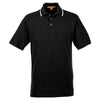 Harriton Men's Black/White 6 oz. Short-Sleeve Pique Polo with Tipping