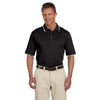 Harriton Men's Black/White 6 oz. Short-Sleeve Pique Polo with Tipping