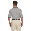 Harriton Men's Grey Heather/Black 6 oz. Short-Sleeve Pique Polo with Tipping
