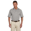 Harriton Men's Grey Heather/Black 6 oz. Short-Sleeve Pique Polo with Tipping