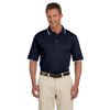 Harriton Men's Navy/White 6 oz. Short-Sleeve Pique Polo with Tipping