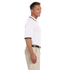 Harriton Men's White/Navy 6 oz. Short-Sleeve Pique Polo with Tipping