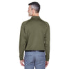 Harriton Men's Tactical Green Tactical Long-Sleeve Performance Polo