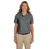 Harriton Women's Charcoal 5.6 oz. Easy Blend Polo