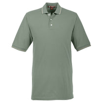 Harriton Men's Dill/Stone 5.6 oz. Tipped Easy Blend Polo