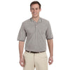 Harriton Men's Grey Heather/Black 5.6 oz. Tipped Easy Blend Polo