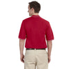 Harriton Men's Red/White 5.6 oz. Tipped Easy Blend Polo