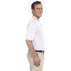 Harriton Men's White/Navy 5.6 oz. Tipped Easy Blend Polo