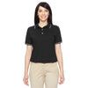Harriton Women's Black/White 5.6 oz. Tipped Easy Blend Polo
