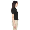 Harriton Women's Black/White 5.6 oz. Tipped Easy Blend Polo