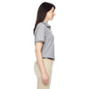 Harriton Women's Grey Heather/Black 5.6 oz. Tipped Easy Blend Polo