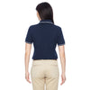 Harriton Women's Navy/White 5.6 oz. Tipped Easy Blend Polo