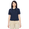 Harriton Women's Navy/White 5.6 oz. Tipped Easy Blend Polo