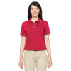 Harriton Women's Red/White 5.6 oz. Tipped Easy Blend Polo