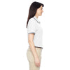 Harriton Women's White/Navy 5.6 oz. Tipped Easy Blend Polo