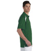 Harriton Men's Dark Green/White 4 oz. Polytech Colorblock Polo