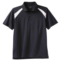 Harriton Men's Navy/White 4 oz. Polytech Colorblock Polo