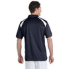 Harriton Men's Navy/White 4 oz. Polytech Colorblock Polo