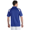Harriton Men's True Royal/White 4 oz. Polytech Colorblock Polo