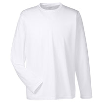 Harriton Men's White 4.2 oz. Athletic Sport Long-Sleeve T-Shirt