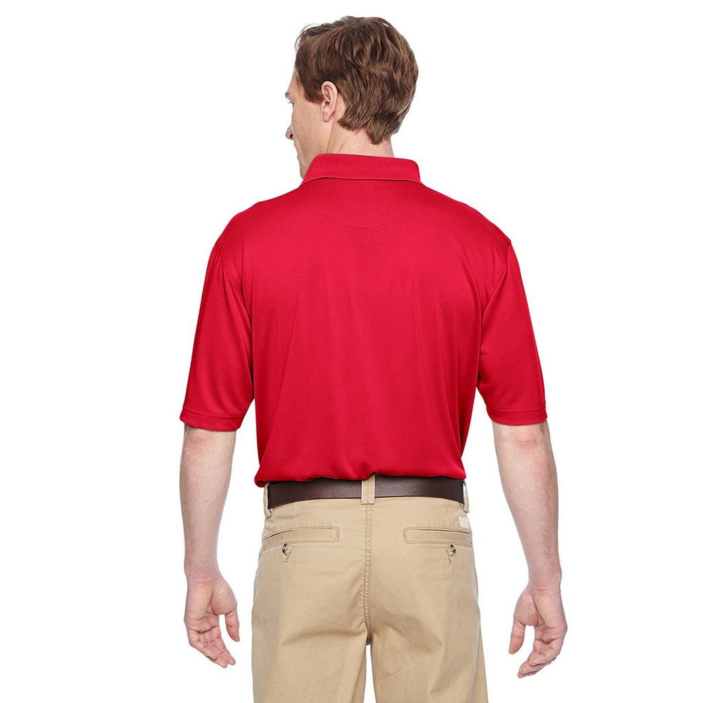 Harriton Men's Red Advantage IL Snap Placket Performance Polo