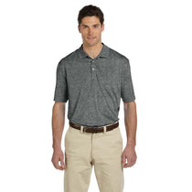 Harriton Men's Charcoal Double Mesh Polo
