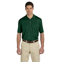 Harriton Men's Dark Green Double Mesh Polo