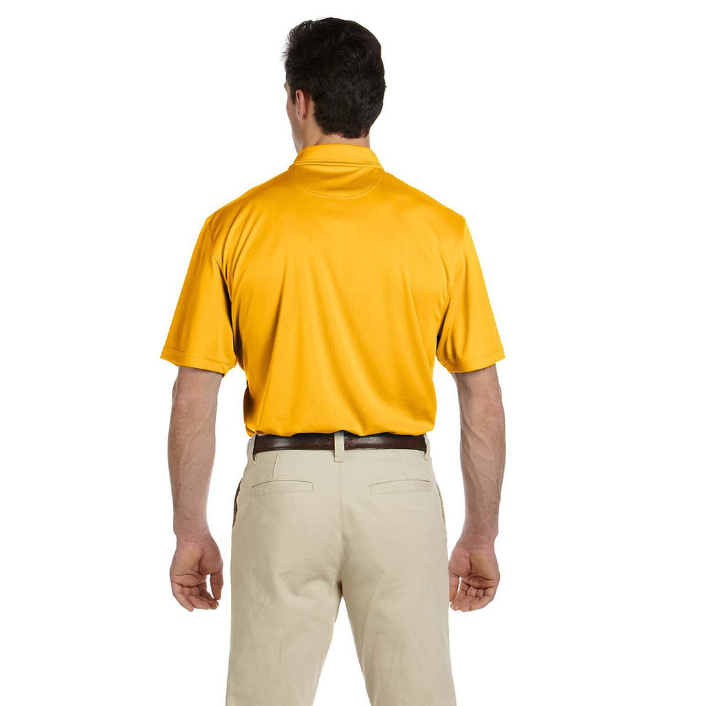 Harriton Men's Gold Double Mesh Polo