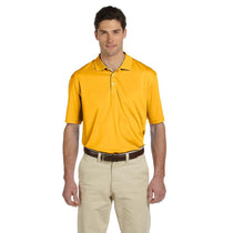 Harriton Men's Gold Double Mesh Polo