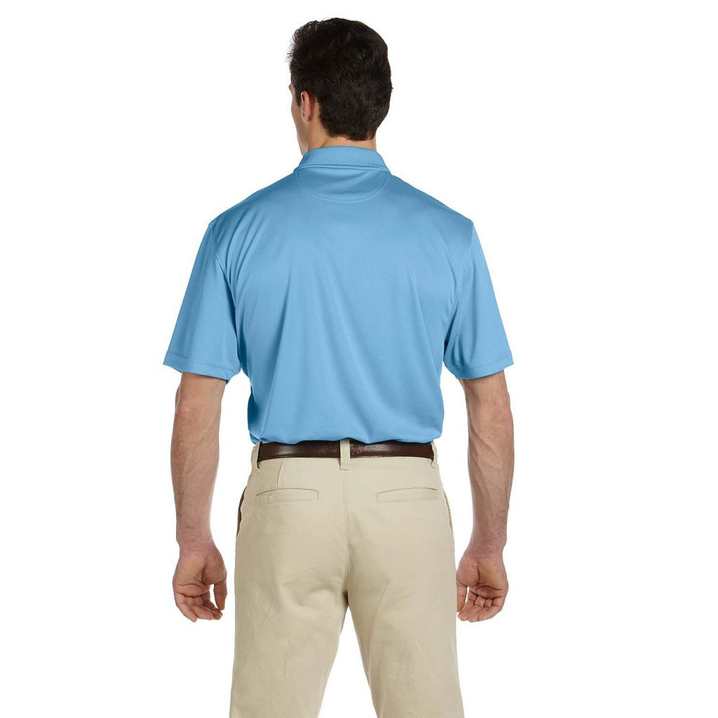 Harriton Men's Light Blue Double Mesh Polo