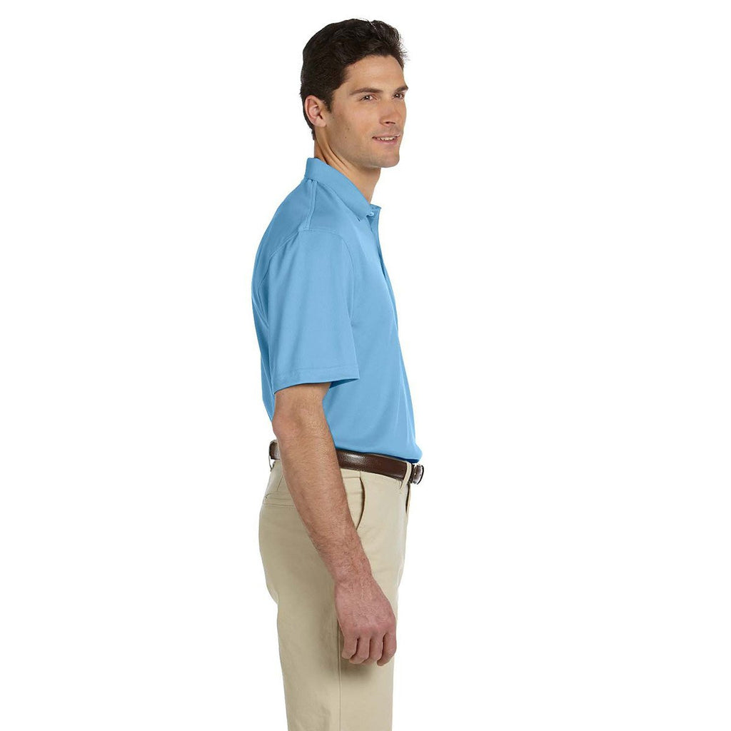 Harriton Men's Light Blue Double Mesh Polo