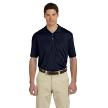 Harriton Men's Navy Double Mesh Polo