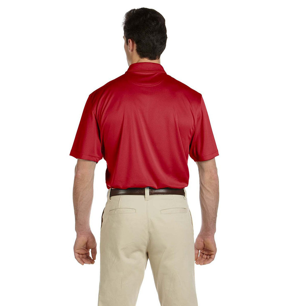 Harriton Men's Red Double Mesh Polo