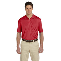 Harriton Men's Red Double Mesh Polo