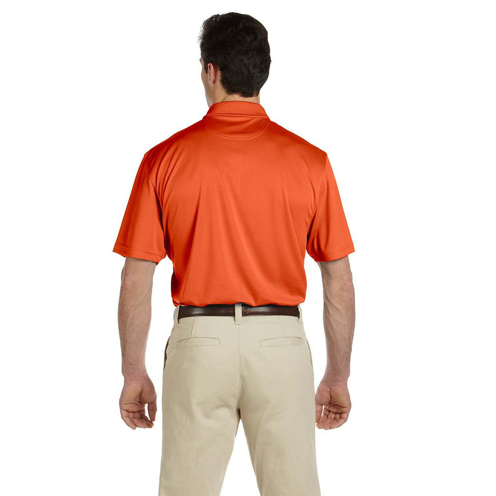 Harriton Men's Team Orange Double Mesh Polo