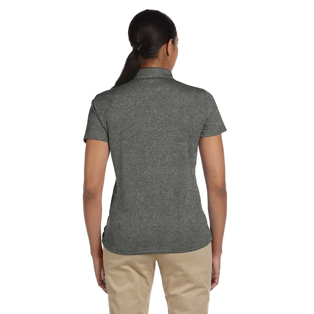 Harriton Women's Charcoal Double Mesh Polo