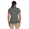 Harriton Women's Charcoal Double Mesh Polo