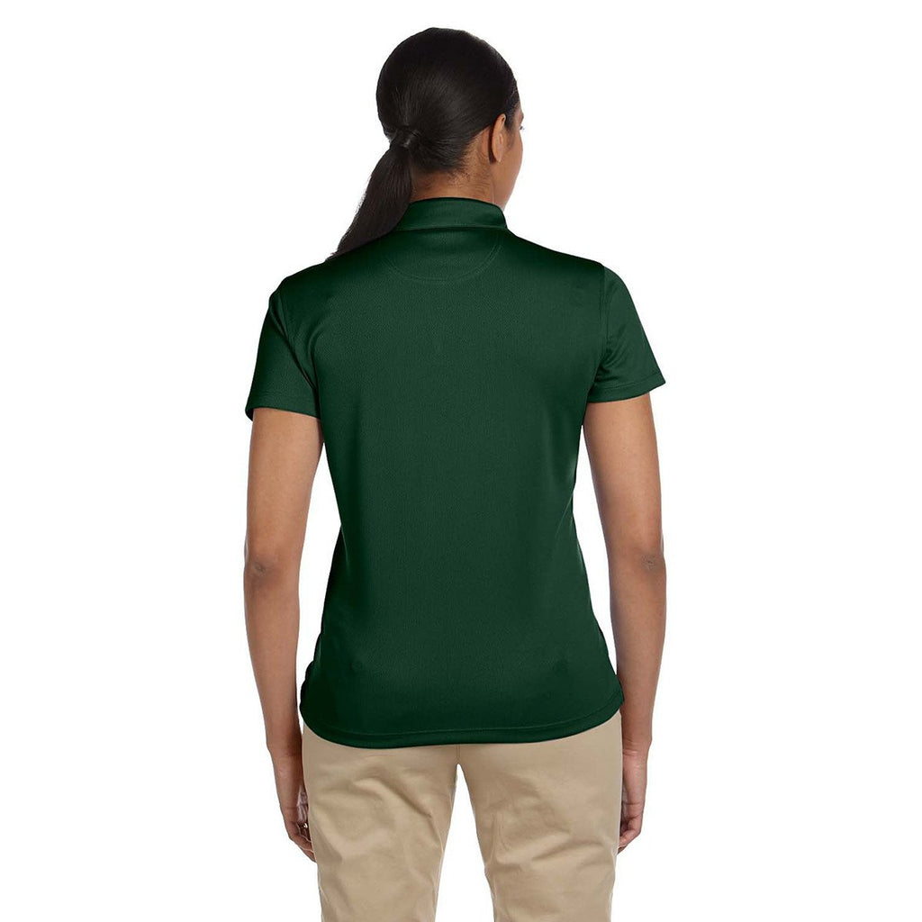 Harriton Women's Dark Green Double Mesh Polo