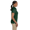 Harriton Women's Dark Green Double Mesh Polo