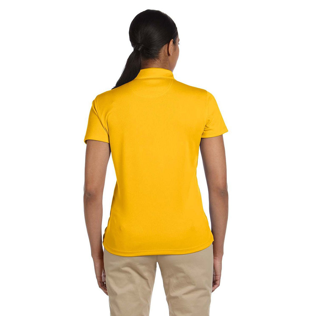 Harriton Women's Gold Double Mesh Polo