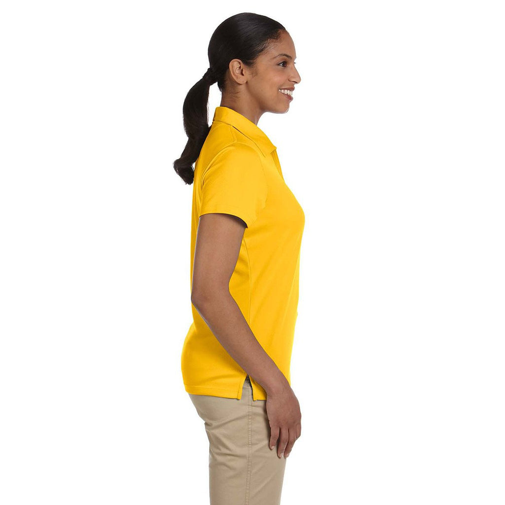 Harriton Women's Gold Double Mesh Polo