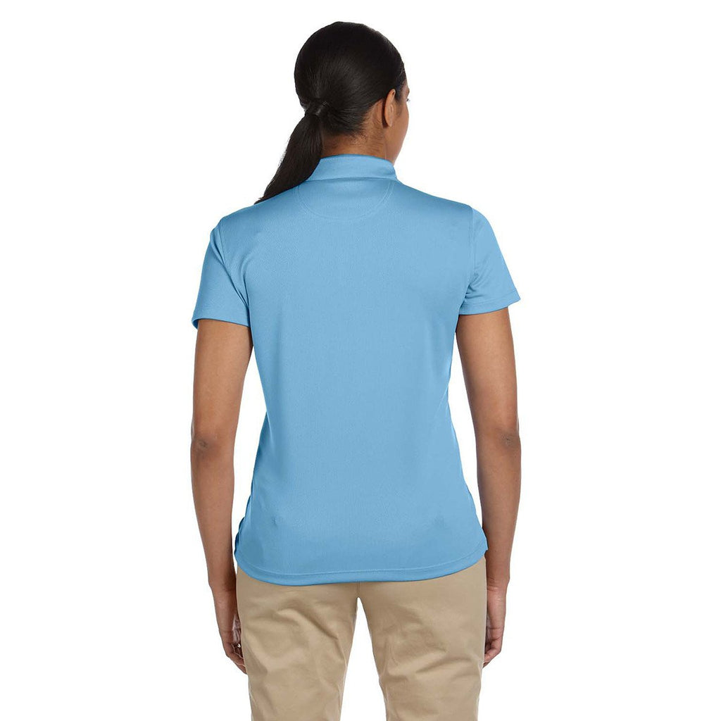 Harriton Women's Light Blue Double Mesh Polo